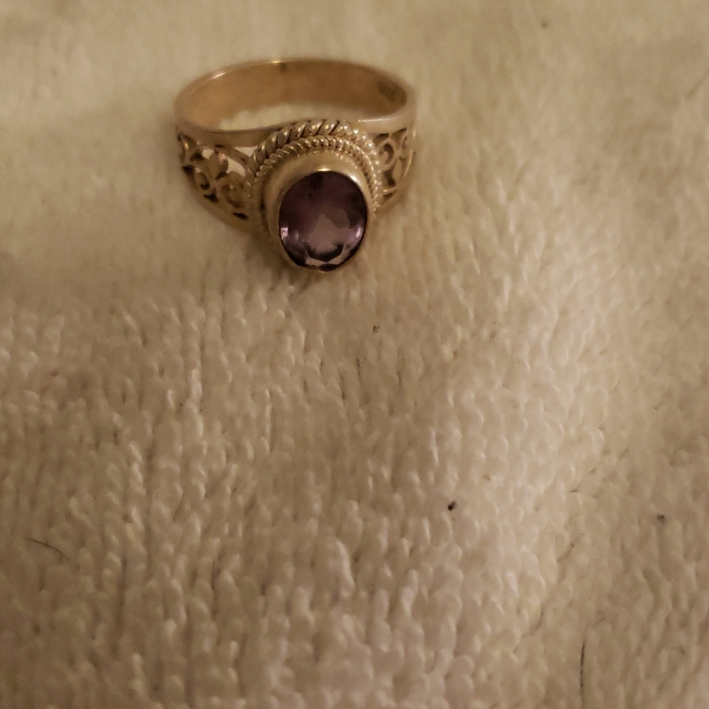 Sterling silver and amethyst ring